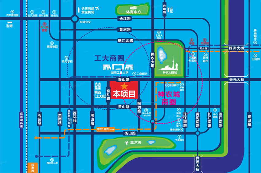 梧桐苑项目位于天元天元区泰山路1359号（工业大学正对面）